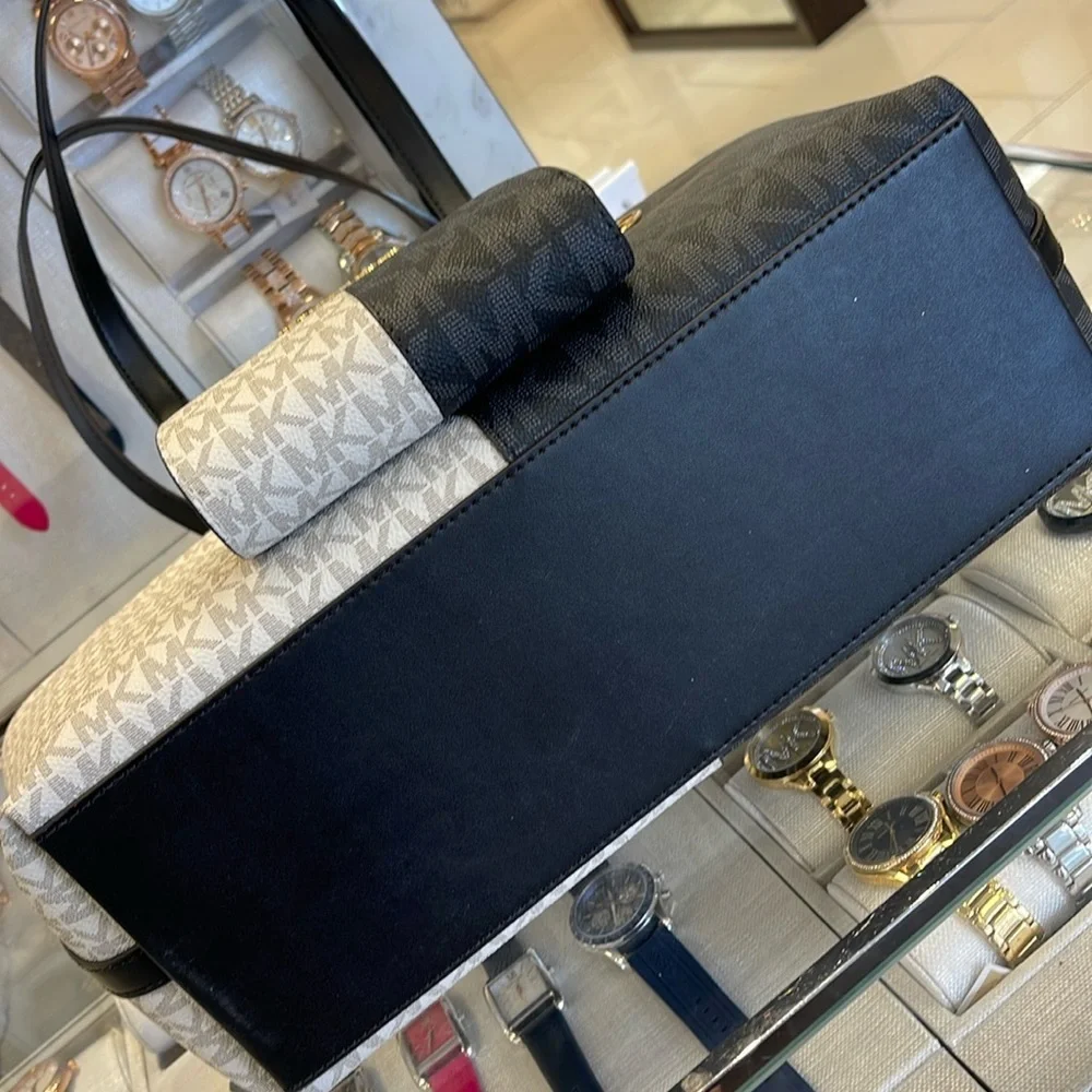 Michael Kors Jet Set Medium Two-Tone Logo Tote & Medium Two-Tone Logo Wallet NWT